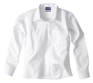 Girl's Long Sleeve White Shirt Brushed Cotton