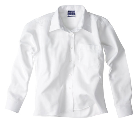 Midford 5032 Girls School Uniform Blouse White, Fawn