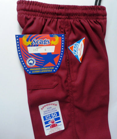 Maroon school uniform pants elastic waist Scags 152