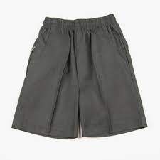 Boys Elastic Waist Grey School Shorts